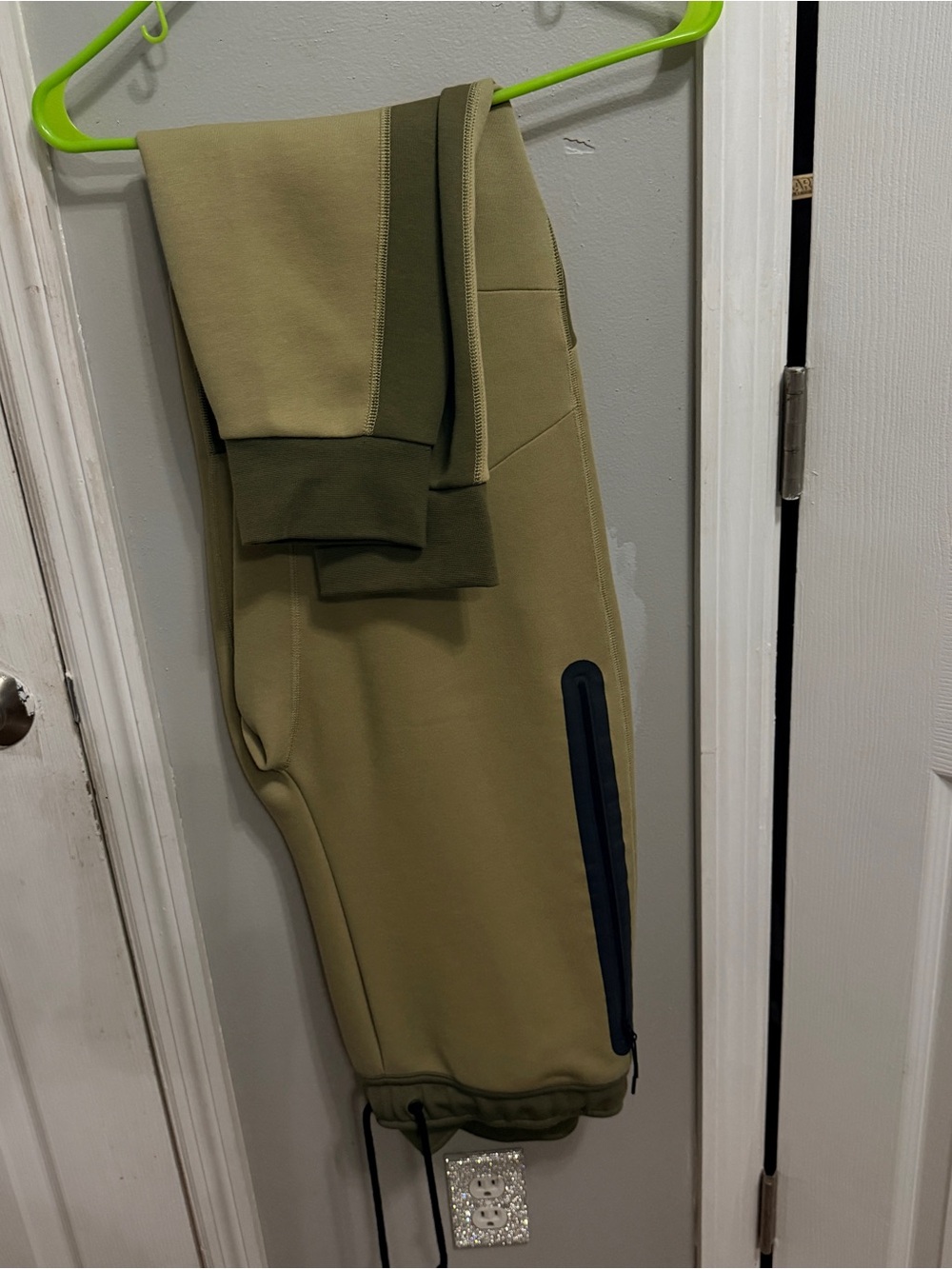 Nike women’s Olive Crewneck Sweater with Dark Olive Accents